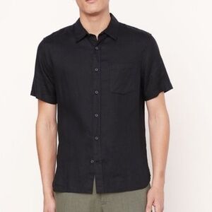 BLK Plaid Vince S/S Button Front Linen Shirt